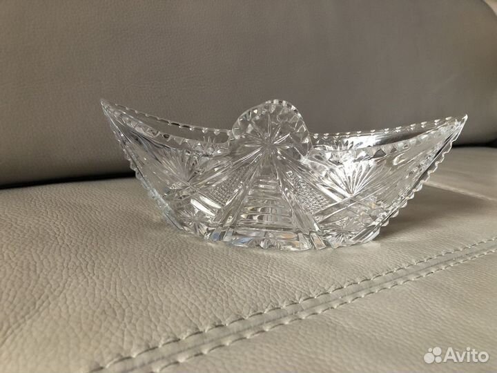 Хрустальная конфетница салатница/ чешский хрусталь