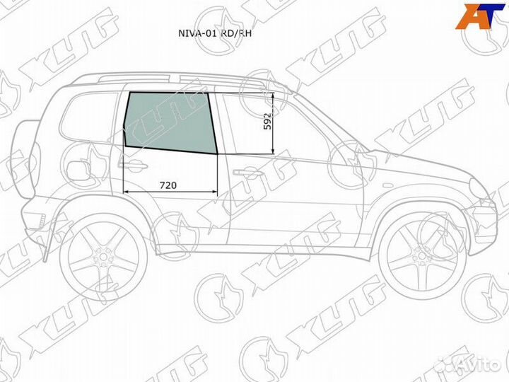 Стекло двери задней правой