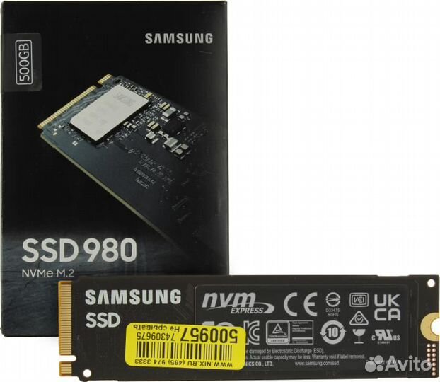 SSD Samsung 980 MZ-V8V500BW (500 Гб, M.2, M.2 PCI