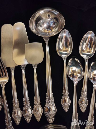 Ложки вилки лопатки мельхиор зид Троянда СССР