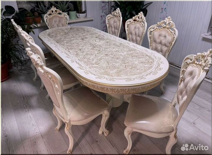 Стол обеденный овальный раздвижной