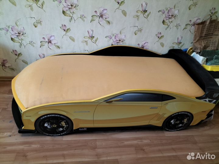 Кровать детская машина с ящиком для вещей