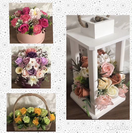 Букет из мыльных роз/шар баблс/набор со сладостями