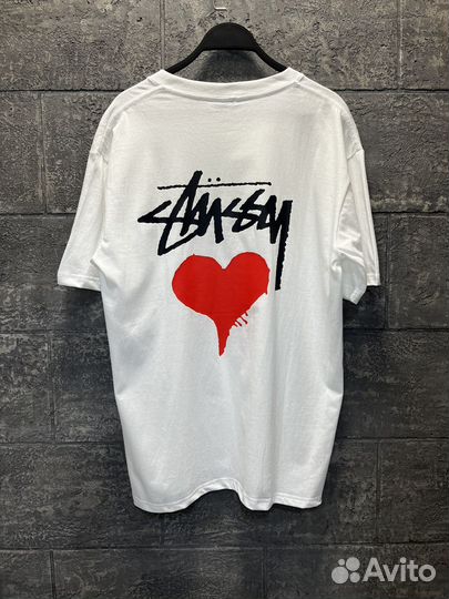 Футболка stussy heart белая