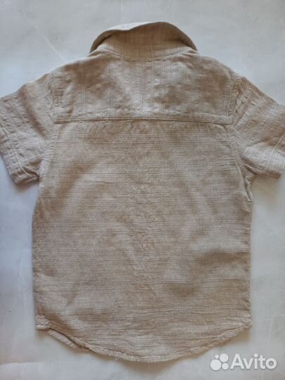 Бежевая рубашка на мальчика 116