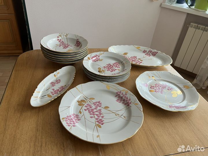 Набор столовой посуды Дулево розовая сирень