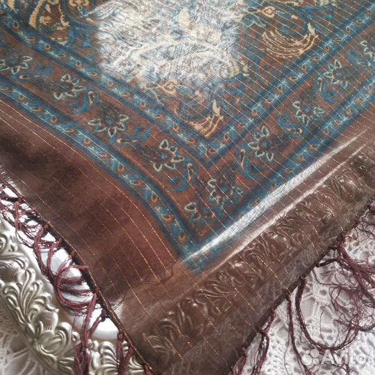 Платок шаль вискоза Коричневая