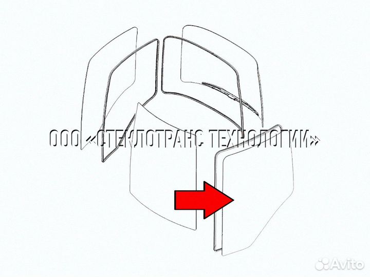 Стекло дверное левое (закаленное) без штп