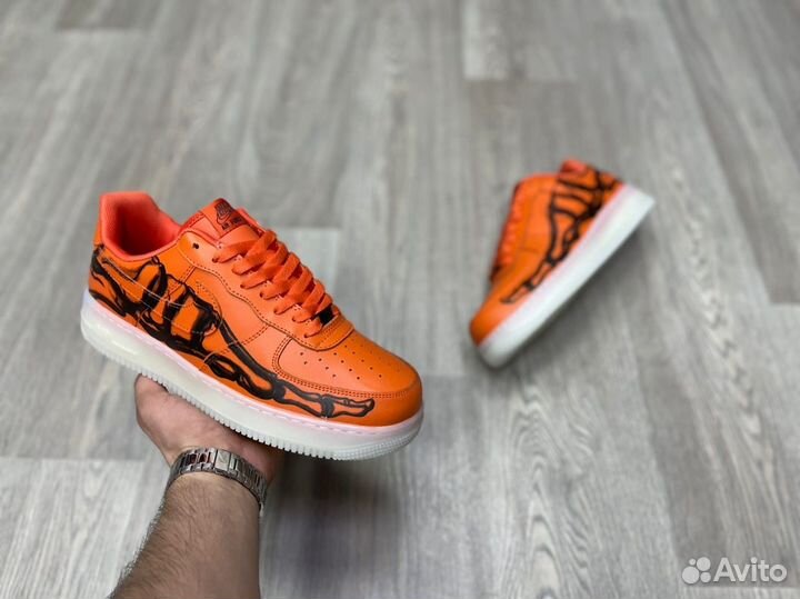 Кроссовки Nike Air Force 1 Skeleton Orange (41-45)