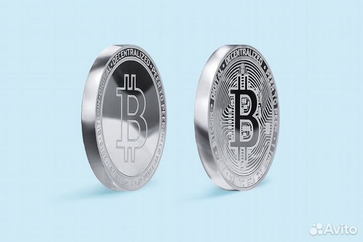 Монета Биткоин чистое Серебро, 999 пробы