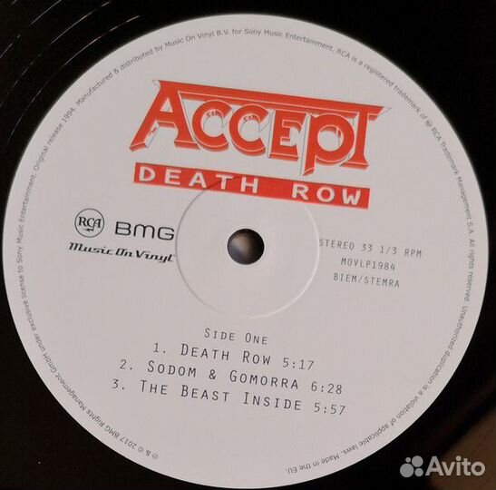 Виниловая пластинка Accept - death ROW (HQ/gatefol