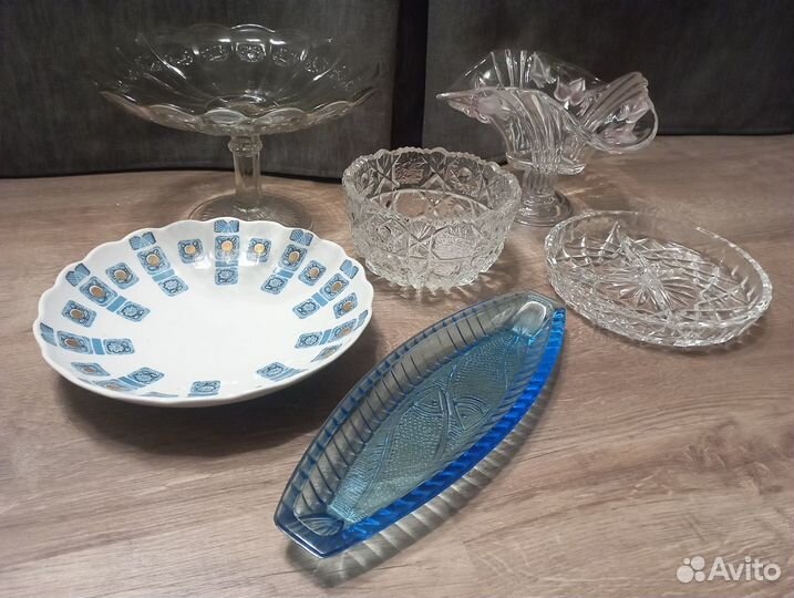 Хрустальные, стеклянные блюда для сервировки