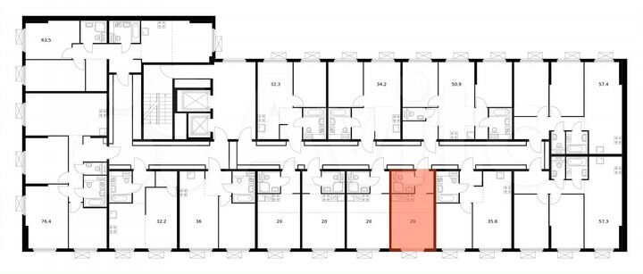 Квартира-студия, 20 м², 13/16 эт.