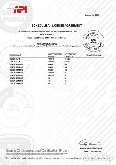 Xenol hill SAE 15W-40 CI-4 ultra avangarde