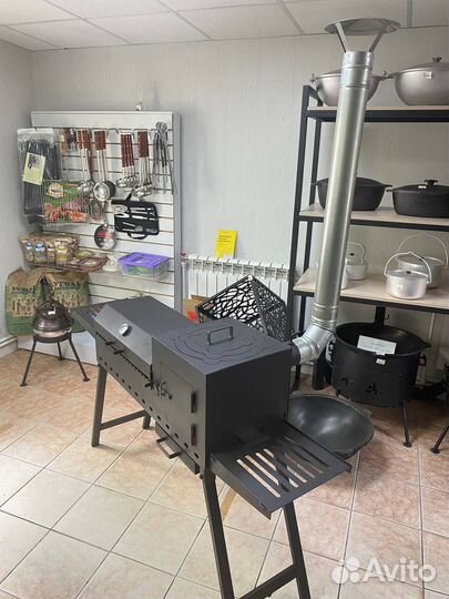 Мангал-гриль с печью под казан