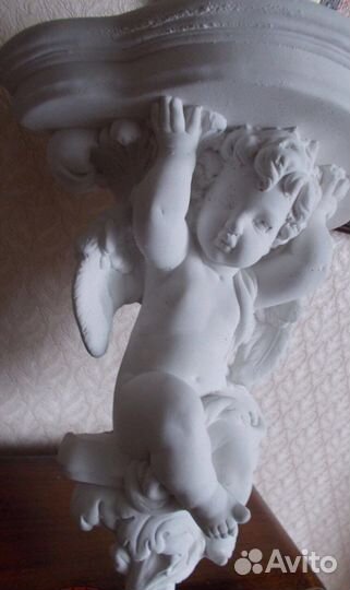 Ангел, винтажная консоль, Италия, гипс