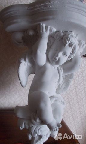 Ангел, винтажная консоль, Италия, гипс