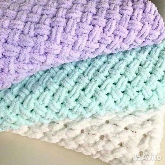 Вяжу пледы плюшевые на заказ