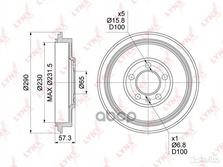 Барабан тормозной lynxauto BM-1156 BM-1156 lynx