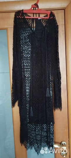 Черное кружевное платье