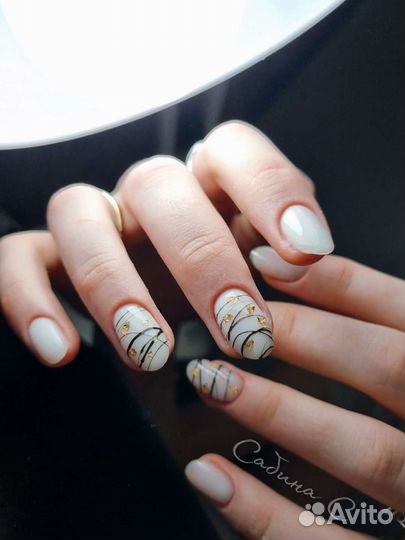 Маникюр гель-лак наращивание ногти