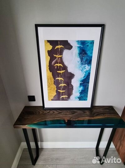 Консоль из смолы, консоль из дерева, консоль