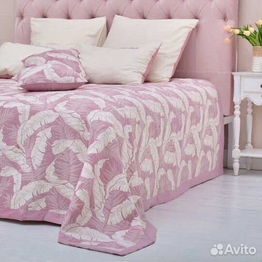 Покрывало хлопковое Этель 'Перья' 150х2405 см, цве