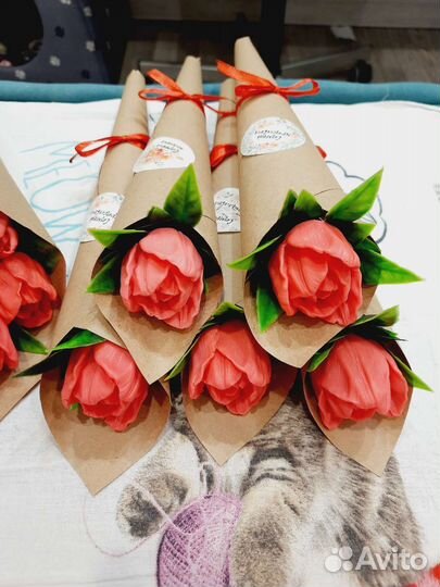 Букет тюльпанов из мыла