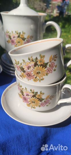 Чайный сервиз Дулево Полевые цветочки винтаж СССР