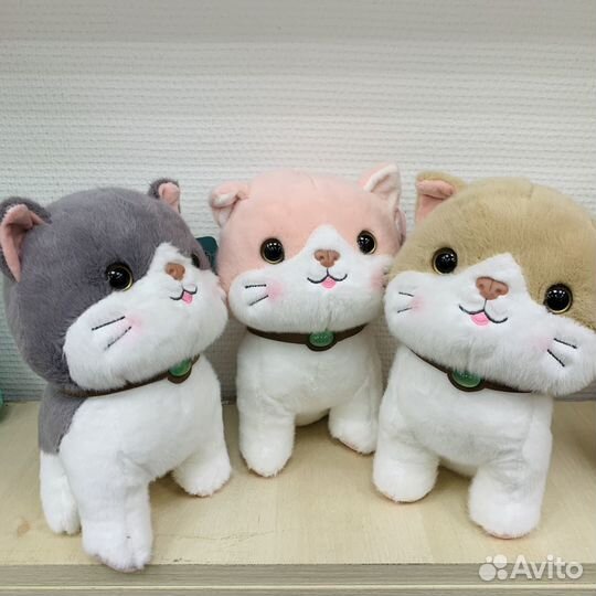 Мягкая игрушка Кот с ошейником, 20см