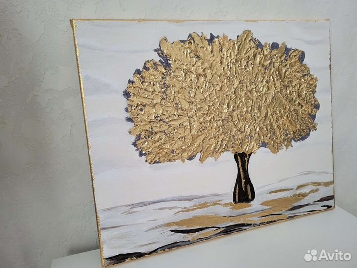 Картина с золотой поталью