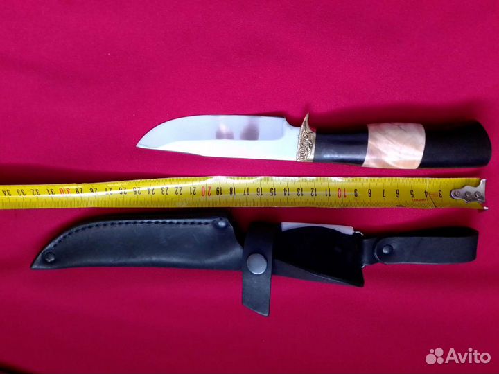 Нож охотничий, Ковка, сталь 95Х18, ножны кожа, нов