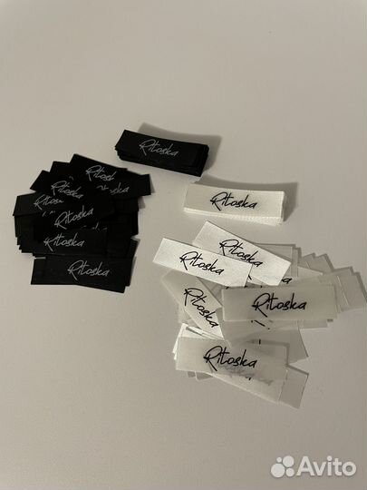 Бирки на одежду, составники, лента с логотипом