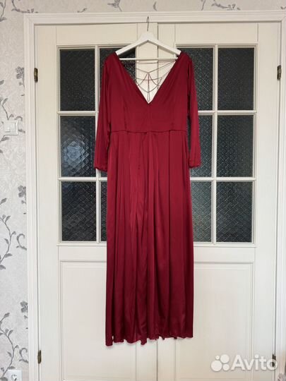 Красное шелковое вечернее платье 48 50 52