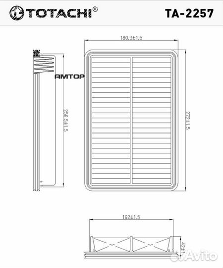 Totachi TA-2257 Фильтр воздушный totachi TA-2257