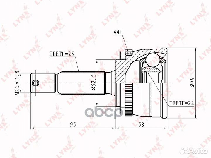 Шрус наружный hyundai Accent (Тагаз) 1.5 00
