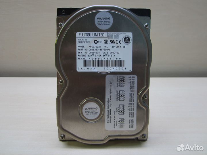 HDD fujitsu MPE3102AT (10,2GB) IDE рабочий №7