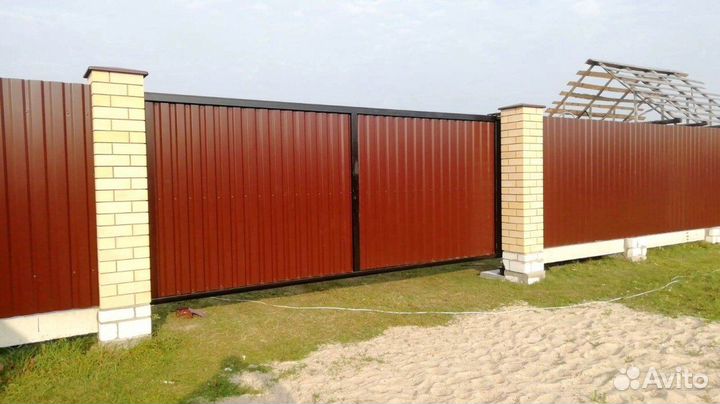 Забор из профнастила с установкой
