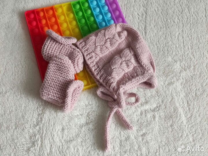 Комплект шапка, пинетки