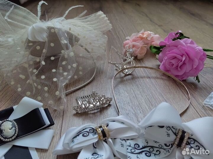 Украшения ободки, банты, диадема,перчатки и другое