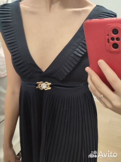 Школьный сарафан xxs-xs темно синий