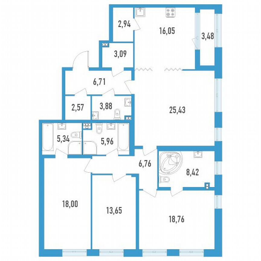 4-к. квартира, 139 м², 5/23 эт.