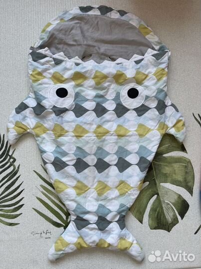 Конверт на выписку с утеплителем акула