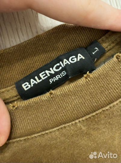 Футболка balenciaga оверсайз рваная