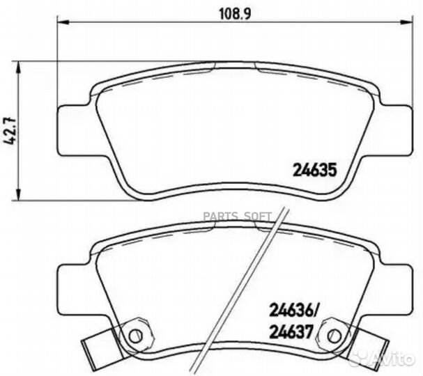 Brembo P28046 Колодки тормозные дисковые задн, hon