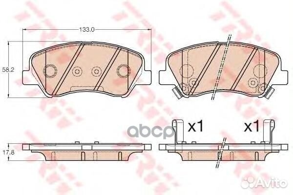 Колодки тормозные дисковые перед GDB3548 TRW