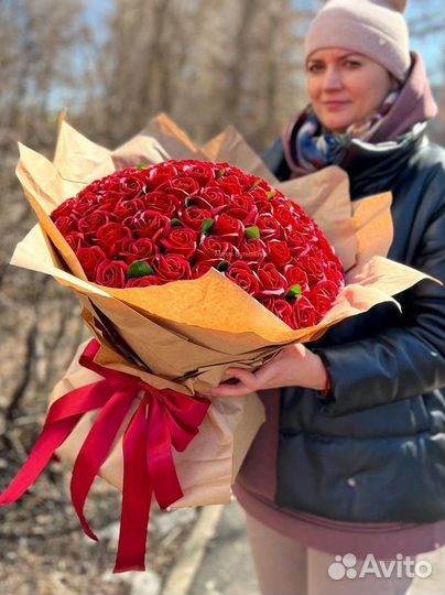 51 роза, 101 роза, букеты цветы с доставкой