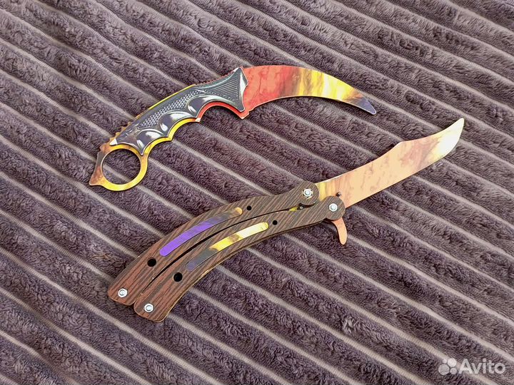 Деревянные ножи бабочка и керамбит
