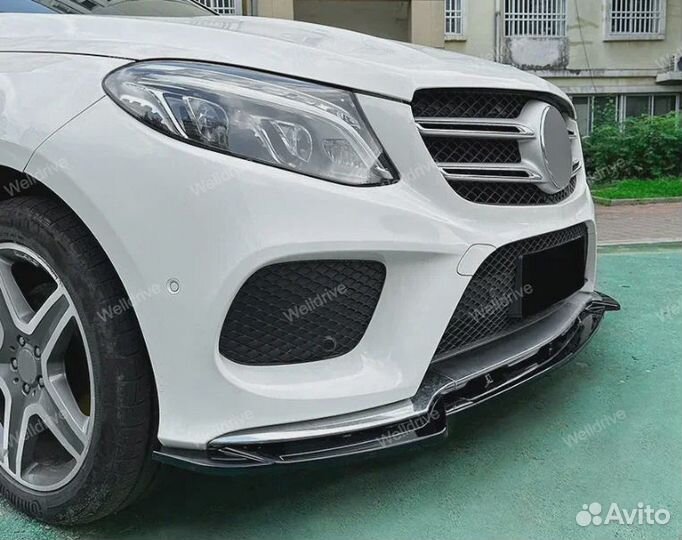 Губа передняя Mercedes W166 C292 AMG черный глянец