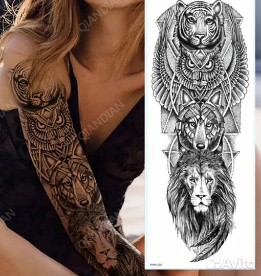 Татуировка наклейка водостойкая временная